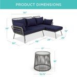 Outdoor Rope Woven L-Shaped Patio Sofa Set