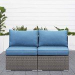Wisteria Lane Outdoor Wicker Armless Sofa Set
