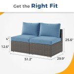 Wisteria Lane Outdoor Wicker Armless Sofa Set