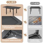 Expandable Aluminum Outdoor Dining Table for 6-8