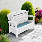 Suncast Lightweight Outdoor Loveseat with Storage