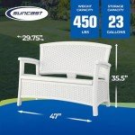Suncast Lightweight Outdoor Loveseat with Storage