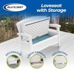 Suncast Lightweight Outdoor Loveseat with Storage