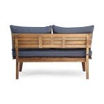Boyle Outdoor Acacia Wood Loveseat - Teak/Gray