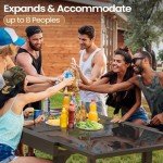 Expandable Aluminum Outdoor Dining Table for 6-8
