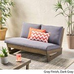 GDFStudio Gray Acacia Wood Outdoor Loveseat