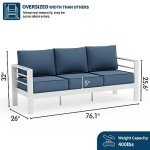 Outdoor Aluminum Sofa with Thick Cushions