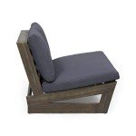 GDFStudio Gray Acacia Wood Outdoor Loveseat