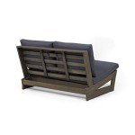 GDFStudio Gray Acacia Wood Outdoor Loveseat