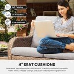 Belord 75-Inch Wicker Outdoor Couch 3-Seater