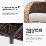 Belord 75-Inch Wicker Outdoor Couch 3-Seater