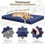 Flamaker Outdoor Rattan Lounge Chair Set, Deep Blue