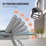 Adjustable Gray Chaise Lounge Chair with Cup Holder