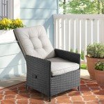 Adjustable Outdoor Recliner Chair with Olefin Cushion