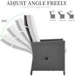 Adjustable Outdoor Recliner Chair with Olefin Cushion