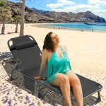 MOPHOTO 5-Position Heavy Duty Folding Lounge Chair