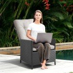 Adjustable Outdoor Recliner Chair with Olefin Cushion