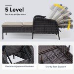 Belord Adjustable Wicker Outdoor Chaise Lounge Chair