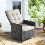 Adjustable Outdoor Recliner Chair with Olefin Cushion