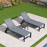 Purple Leaf Outdoor Chaise Lounge Chairs with Wheels