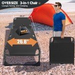 MOPHOTO 5-Position Heavy Duty Folding Lounge Chair