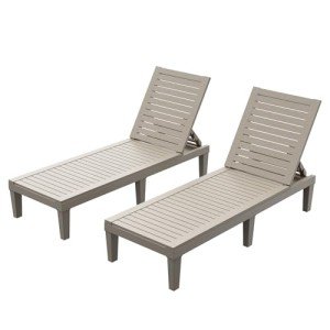 HOMSHADE Outdoor Adjustable Chaise Lounge Chairs - Set of 2