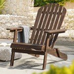 Outdoor Wooden Folding Adirondack Chair for Patio