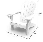 Keter Alpine Adirondack Outdoor Chairs with Cup Holder