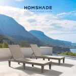 HOMSHADE Outdoor Adjustable Chaise Lounge Chairs - Set of 2