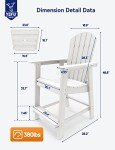 Adirondack Chair Set with Connecting Tray - White