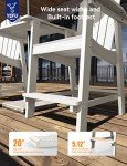 Adirondack Chair Set with Connecting Tray - White