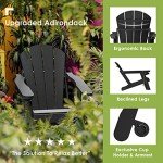 Adirondack Chairs with Ottoman Set – Black