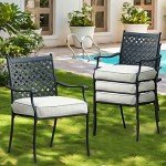 Stackable Outdoor Dining Chairs Set of 4