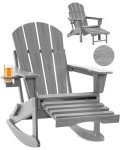 4-in-1 Folding Adirondack Rocking Chair - Grey