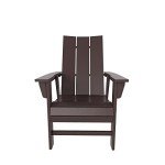 Dark Brown Modern Adirondack Dining Chair for Outdoors