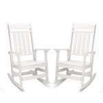 Set of 2 High Back Rocking Chairs - White
