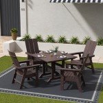 Dark Brown Modern Adirondack Dining Chair for Outdoors