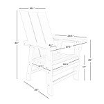 Dark Brown Modern Adirondack Dining Chair for Outdoors