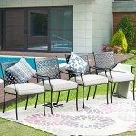 Stackable Outdoor Dining Chairs Set of 4
