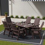 Dark Brown Modern Adirondack Dining Chair for Outdoors