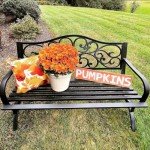 PHI VILLA 50-Inch Floral Design Outdoor Bench