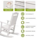 Set of 2 High Back Rocking Chairs - White