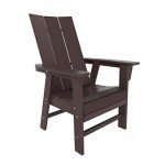 Dark Brown Modern Adirondack Dining Chair for Outdoors