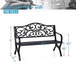 PHI VILLA 50-Inch Floral Design Outdoor Bench