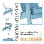 Blue Folding Adirondack Chair for Outdoor Relaxation