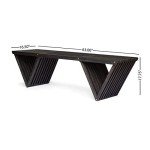 Esme Outdoor Acacia Wood Bench - Dark Gray