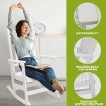 Set of 2 High Back Rocking Chairs - White