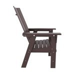 Dark Brown Modern Adirondack Dining Chair for Outdoors