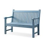 Blue Two-Person All-Weather Garden Bench