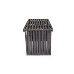 Esme Outdoor Acacia Wood Bench - Dark Gray